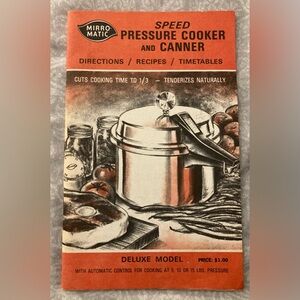 Vintage Mirro Matic Speed Pressure Cooker & Canner Instructions/Recipes Booklet